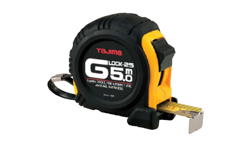 Рулетка TAJIMA G5P50MT G LOCK 5м/25мм, цвет черно-желтый.